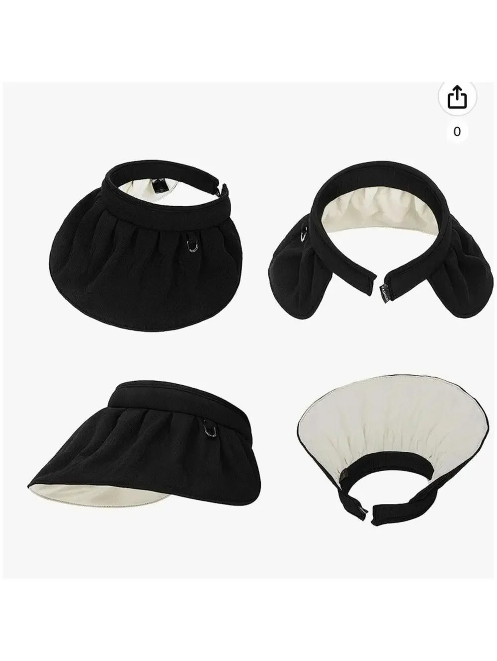 Ladies women summer sun visor beach hat Brand New Black